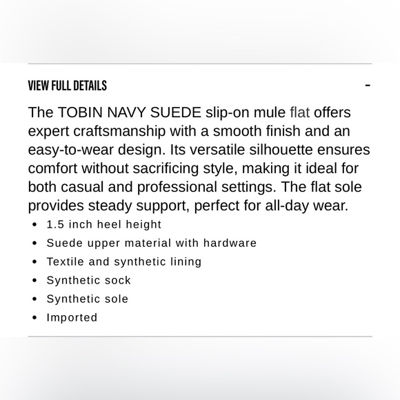 Steve Madden Tobin Navy Suede Slip-On Mule Flat (Size 8.5 women’s US) NWT - Picture 6 of 6